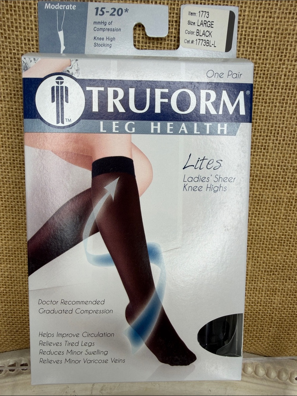 Truform Lites Ladies' Sheer Knee Highs - Black